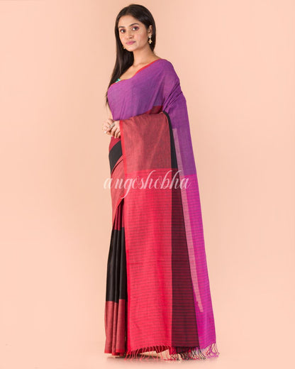 Women's Multicolour Handwoven Cotton Saree