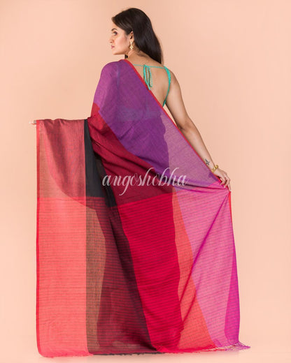 Women's Multicolour Handwoven Cotton Saree