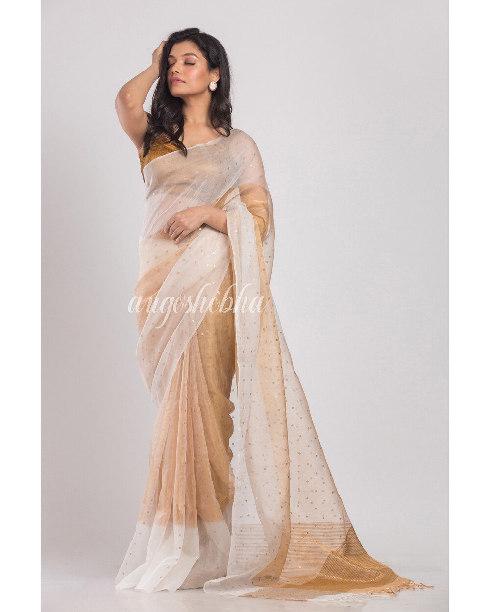 Women's Multicolor sequins handwoven silk saree