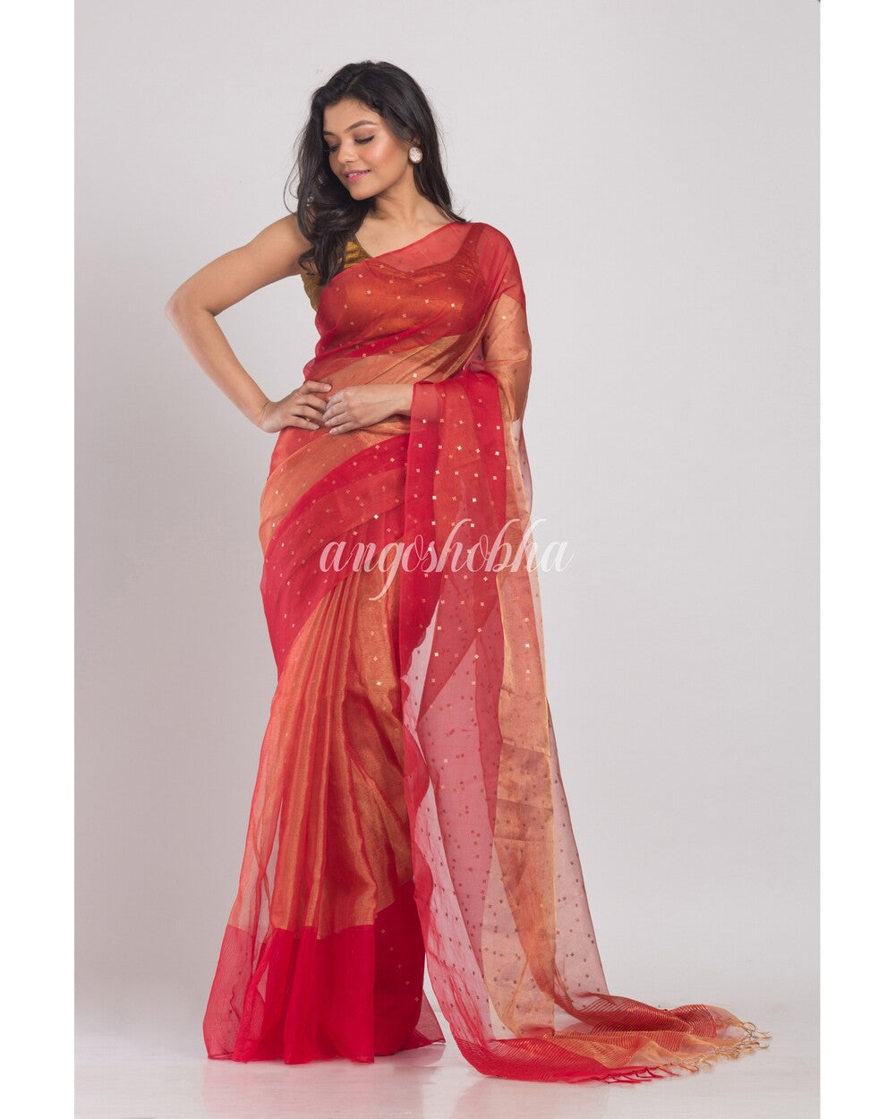 Women's Multicolor sequins handwoven silk saree