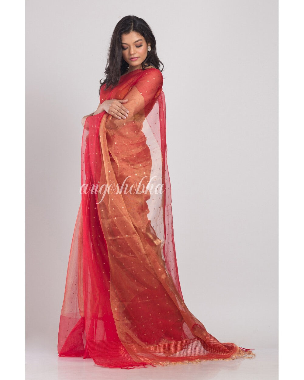 Women's Multicolor sequins handwoven silk saree