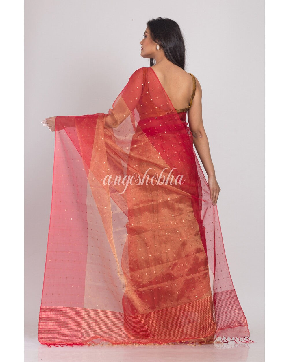 Women's Multicolor sequins handwoven silk saree