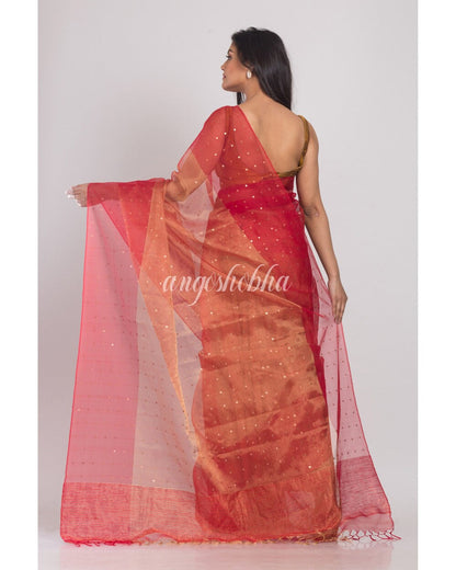Women's Multicolor sequins handwoven silk saree