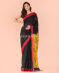 Women's Black Blended Cotton Jamdani Saree