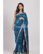 Women's Blue Handwoven Linen Saree