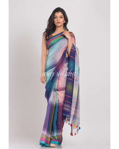 Women's Multicolor Handwoven Cotton Saree