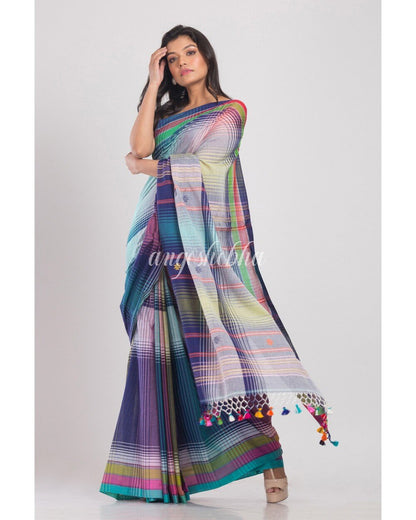 Women's Multicolor Handwoven Cotton Saree