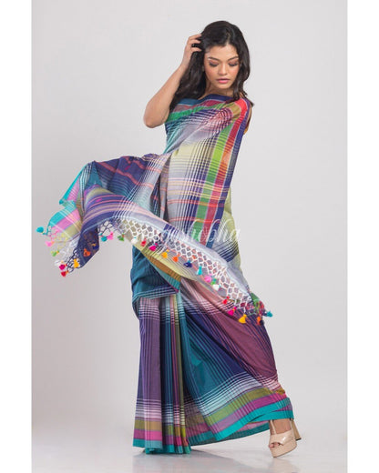 Women's Multicolor Handwoven Cotton Saree