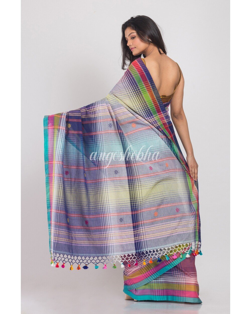 Women's Multicolor Handwoven Cotton Saree