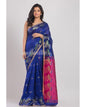 Women's Blue Handwoven Cotton Silk Saree