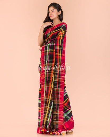 Women's Multicolor Handwoven Cotton Saree