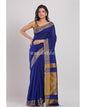 Women's Blue Handwoven Cotton Silk Saree