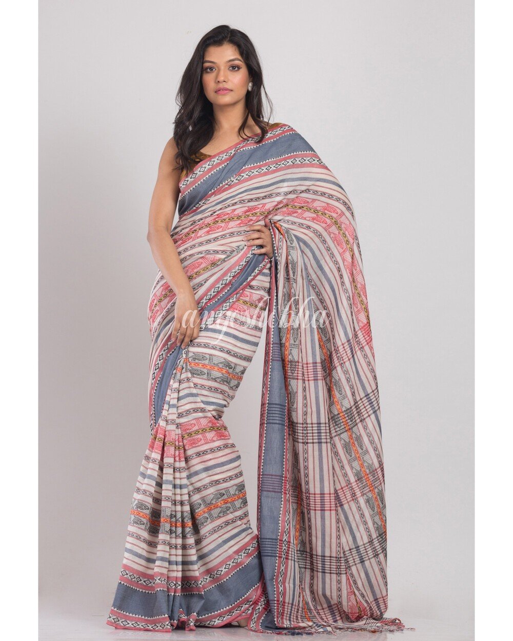 Women's Multicolor Handwoven Cotton Saree