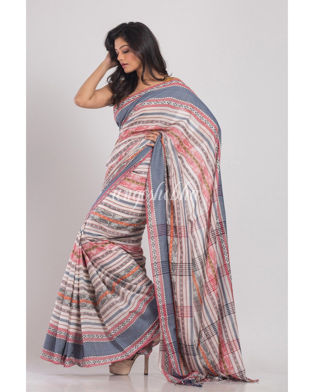 Women's Multicolor Handwoven Cotton Saree
