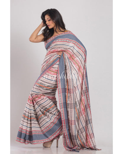 Women's Multicolor Handwoven Cotton Saree
