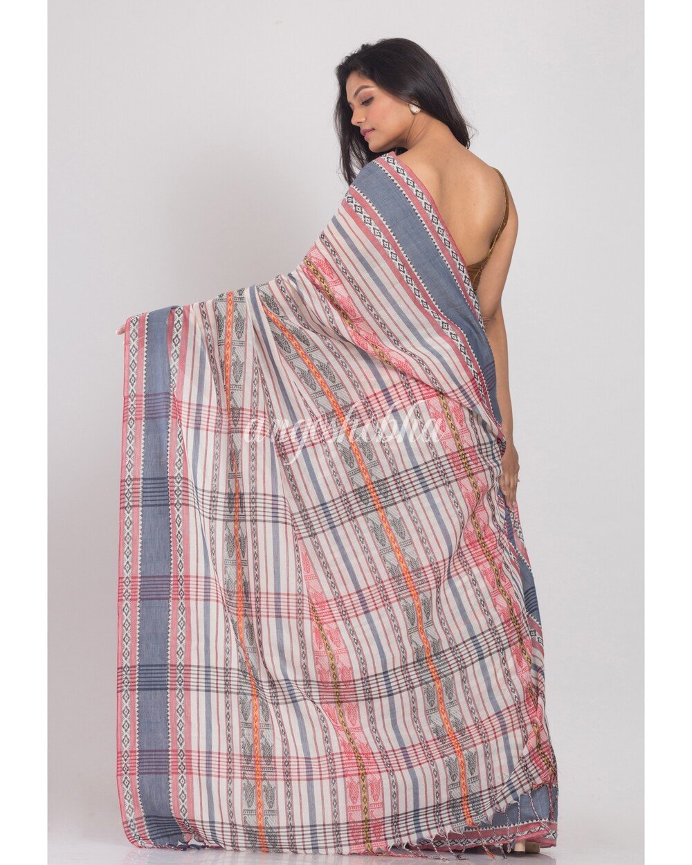 Women's Multicolor Handwoven Cotton Saree