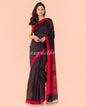 Women's Black Handwoven Matka Silk Saree