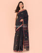 Women's Black Cotton Jamdani Saree