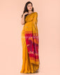 Women's Yellow Blended Cotton Handloom Saree