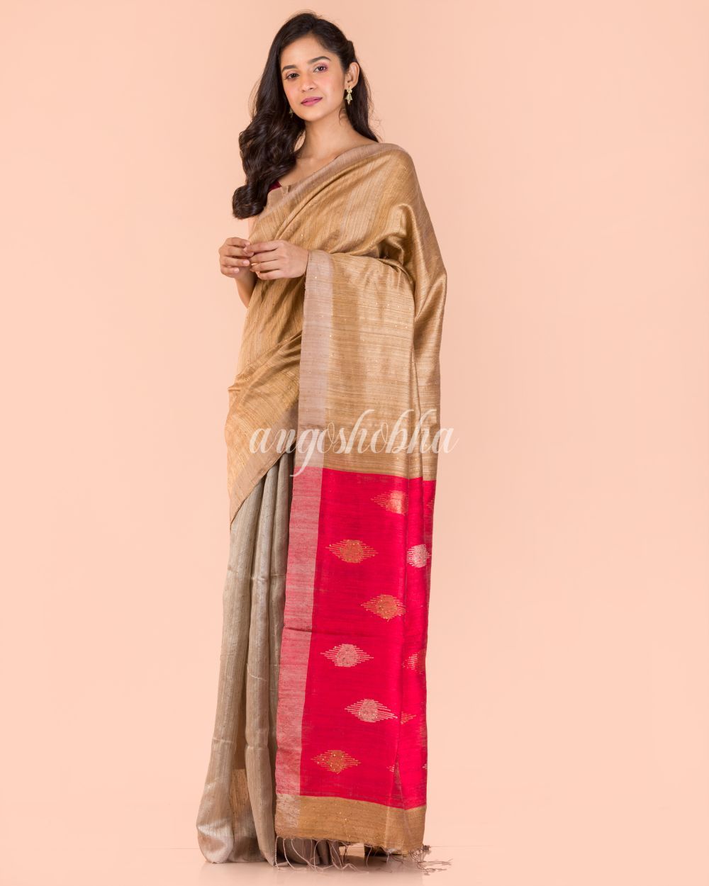 Women's Chiku Matka Silk Tangail Saree
