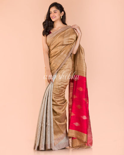 Women's Chiku Matka Silk Tangail Saree
