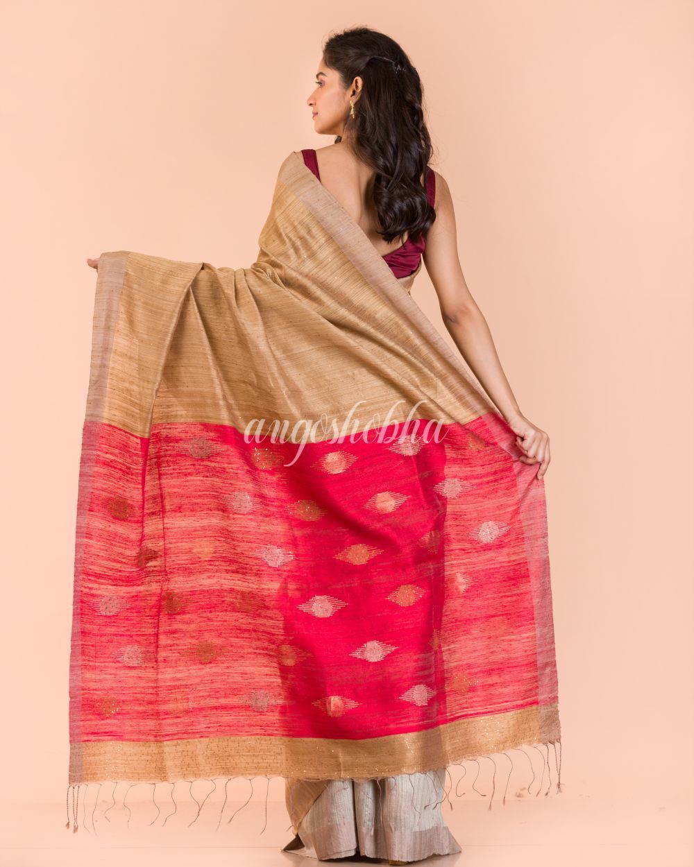 Women's Chiku Matka Silk Tangail Saree