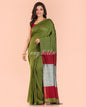 Women's Pea Green Handwoven Cotton Saree