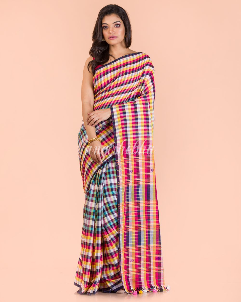 Women's Multicolor Handwoven Cotton Saree