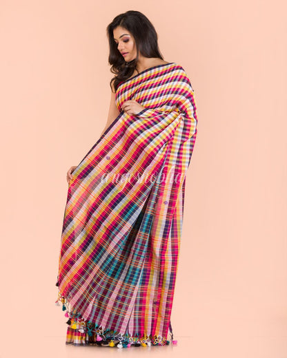 Women's Multicolor Handwoven Cotton Saree