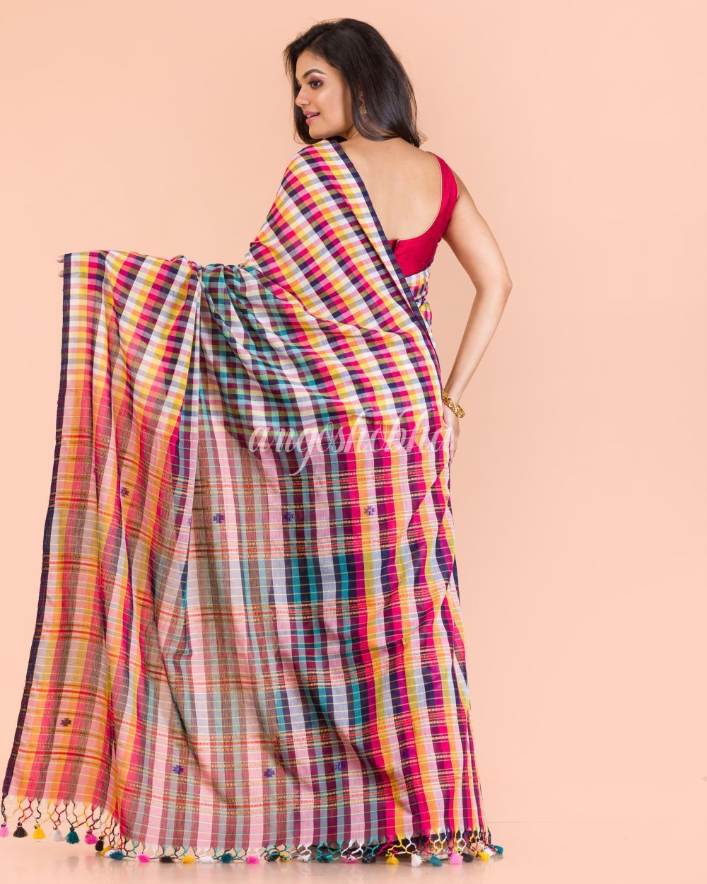 Women's Multicolor Handwoven Cotton Saree