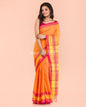 Women's Orange Yellow Cotton Tangail Saree