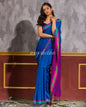 Women's Dark Blue Handwoven Cotton Saree