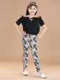 Girl's  Cotton Floral Printed Jegging - S