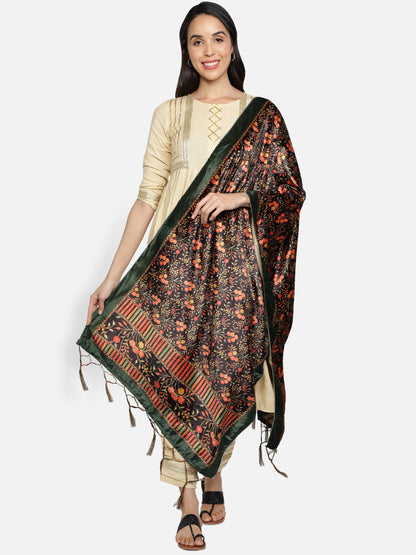 Women's Multicolored Polyster Velvet  Digital Printed Dupatta