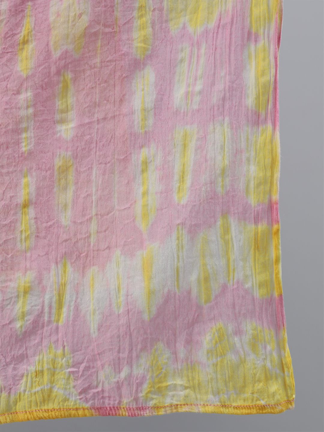 Women's Pink & Yellow Ombre Printed A-Line Kurta With Pant & Dupatta Set