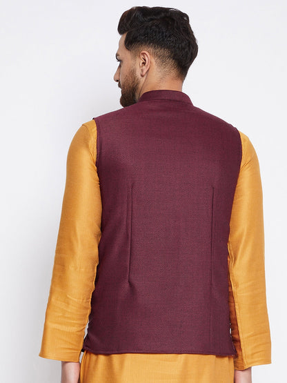 Men's Woven Design Nehru Jacket