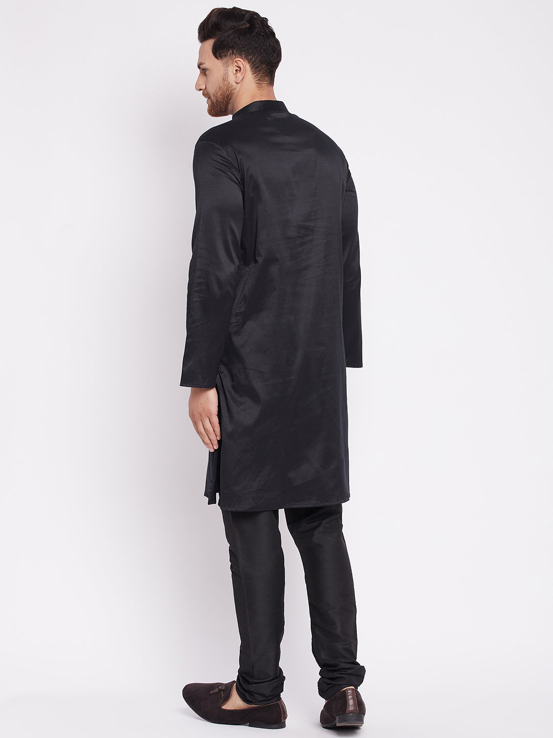 Men's Long Kurta with Band Colla