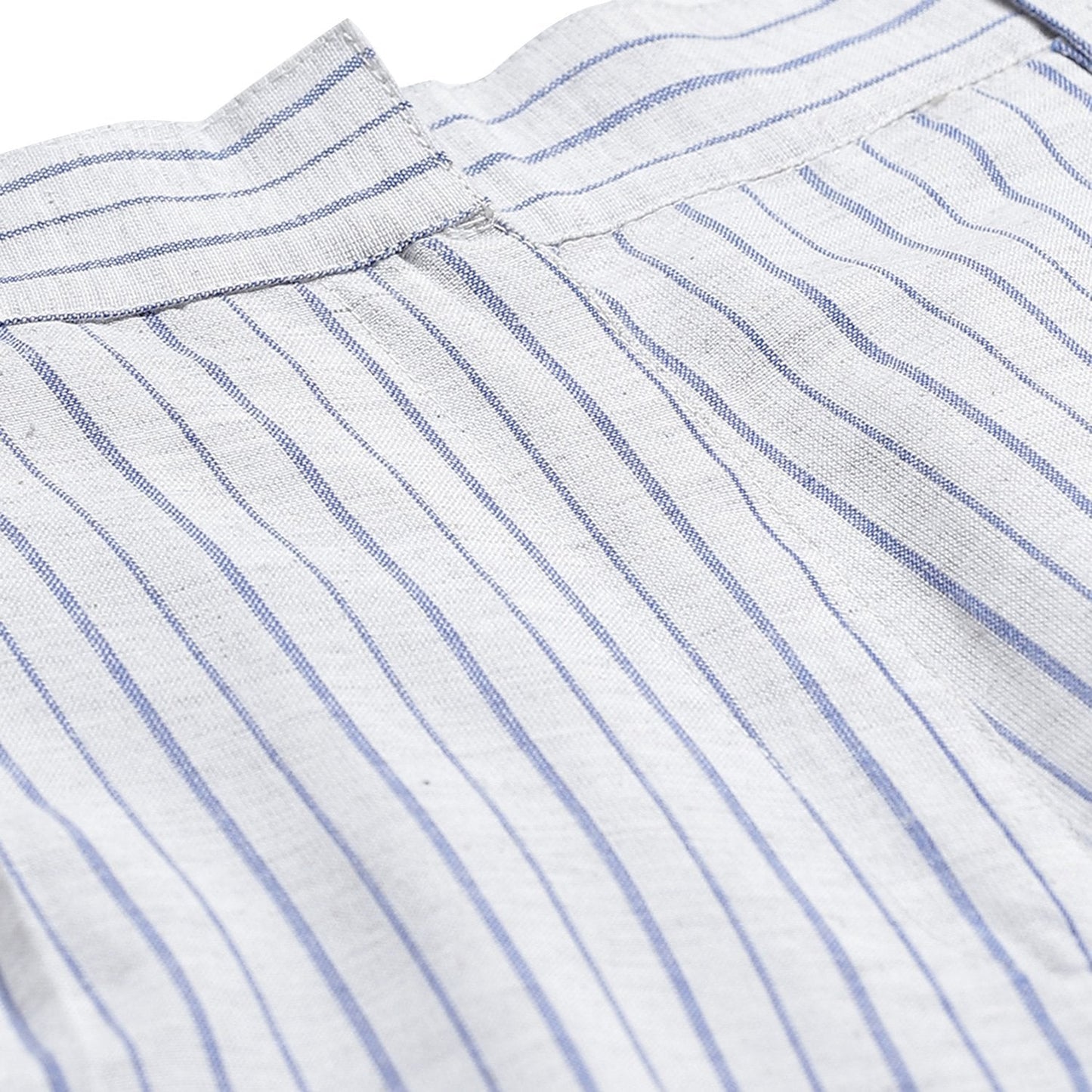 Women White Striped Cotton Culottes Trousers by Myshka (