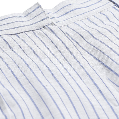 Women White Striped Cotton Culottes Trousers by Myshka (
