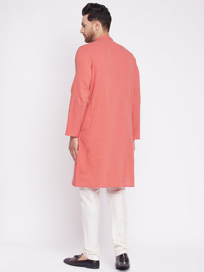 Men's Long Kurta with Band Colla