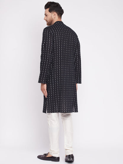 Men's Long Kurta with Band Colla