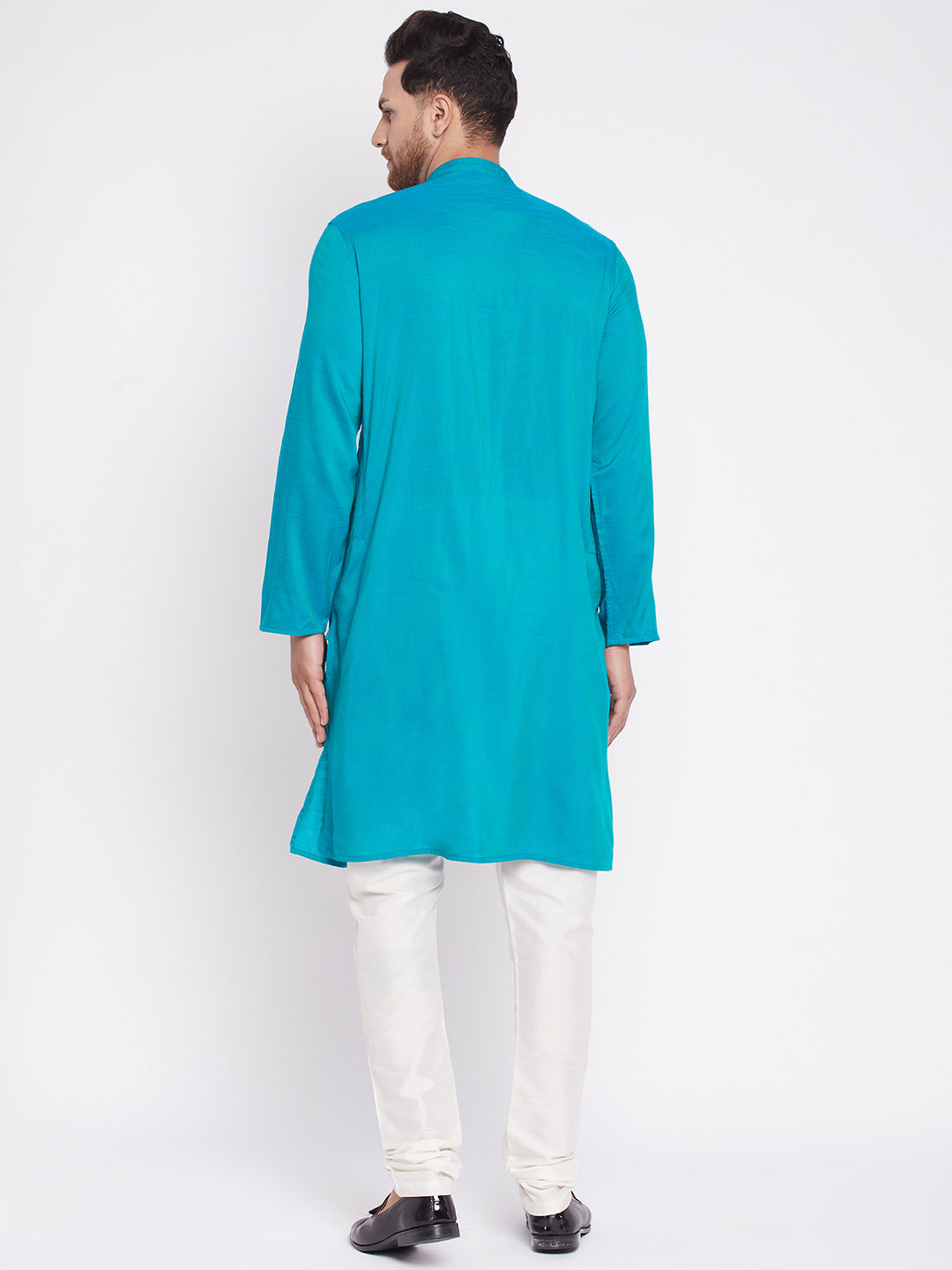 Men's Long Kurta with Band Colla