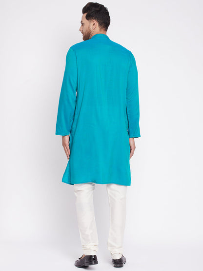 Men's Long Kurta with Band Colla