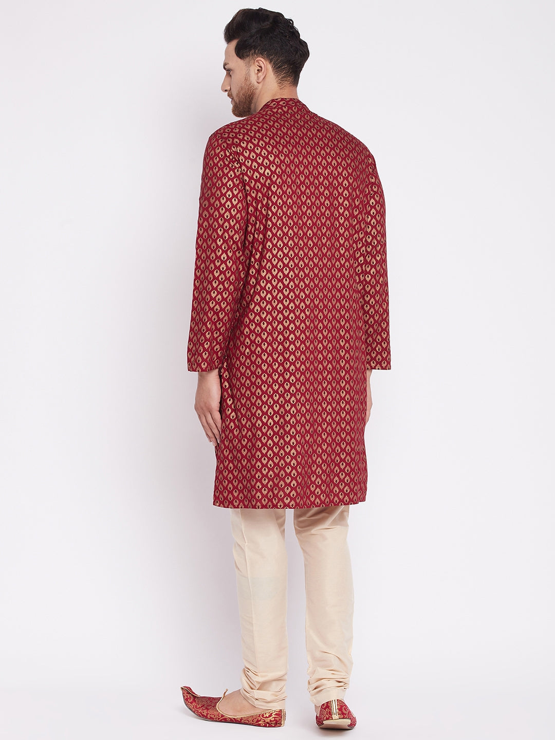 Men's Long Kurta with Band Colla