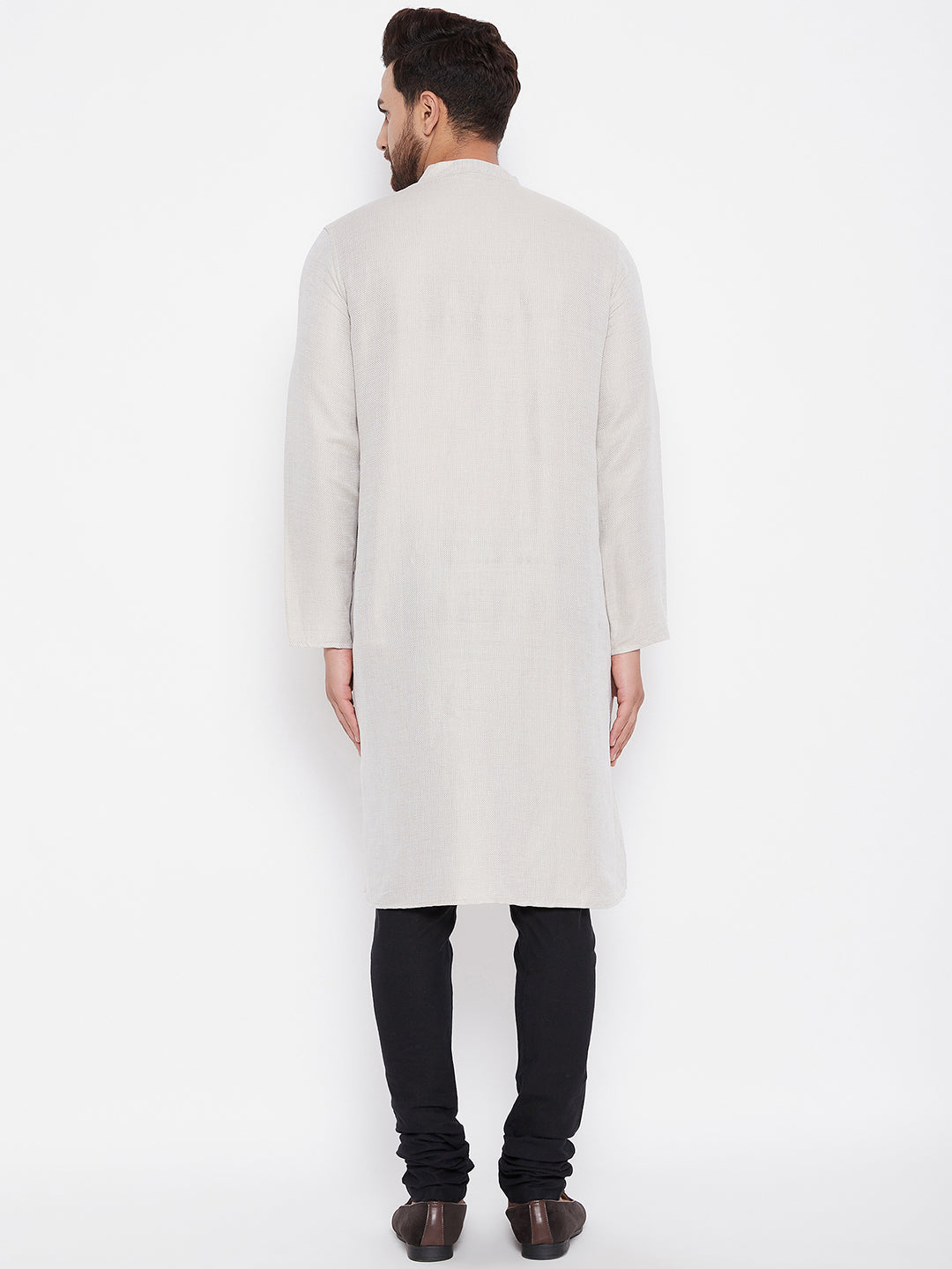 Men's Cotton Beige Straight  Kurta