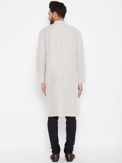 Men's Cotton Beige Straight  Kurta