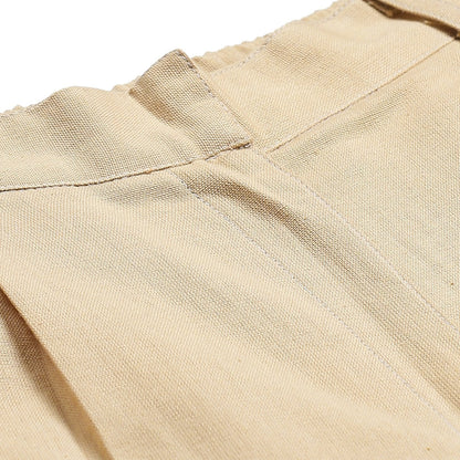Women's Off White Cotton Solid Casual Trouser
