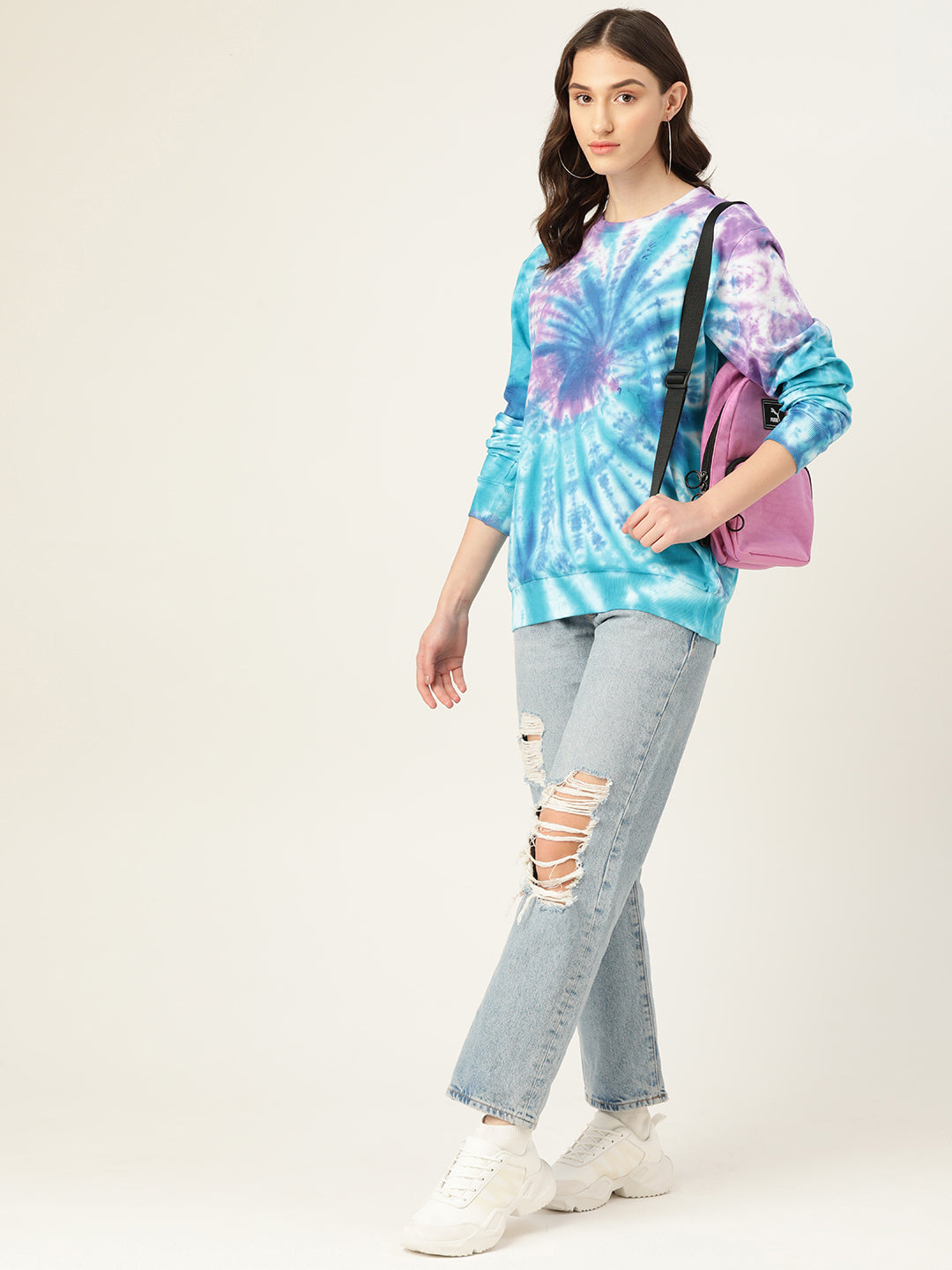 Women's Blue and Purple Mandla Tie Dye Sweatshirt