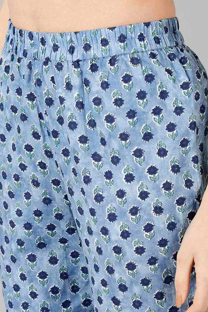 Women's Cotton Printed Kurta Pant Dupatta Set