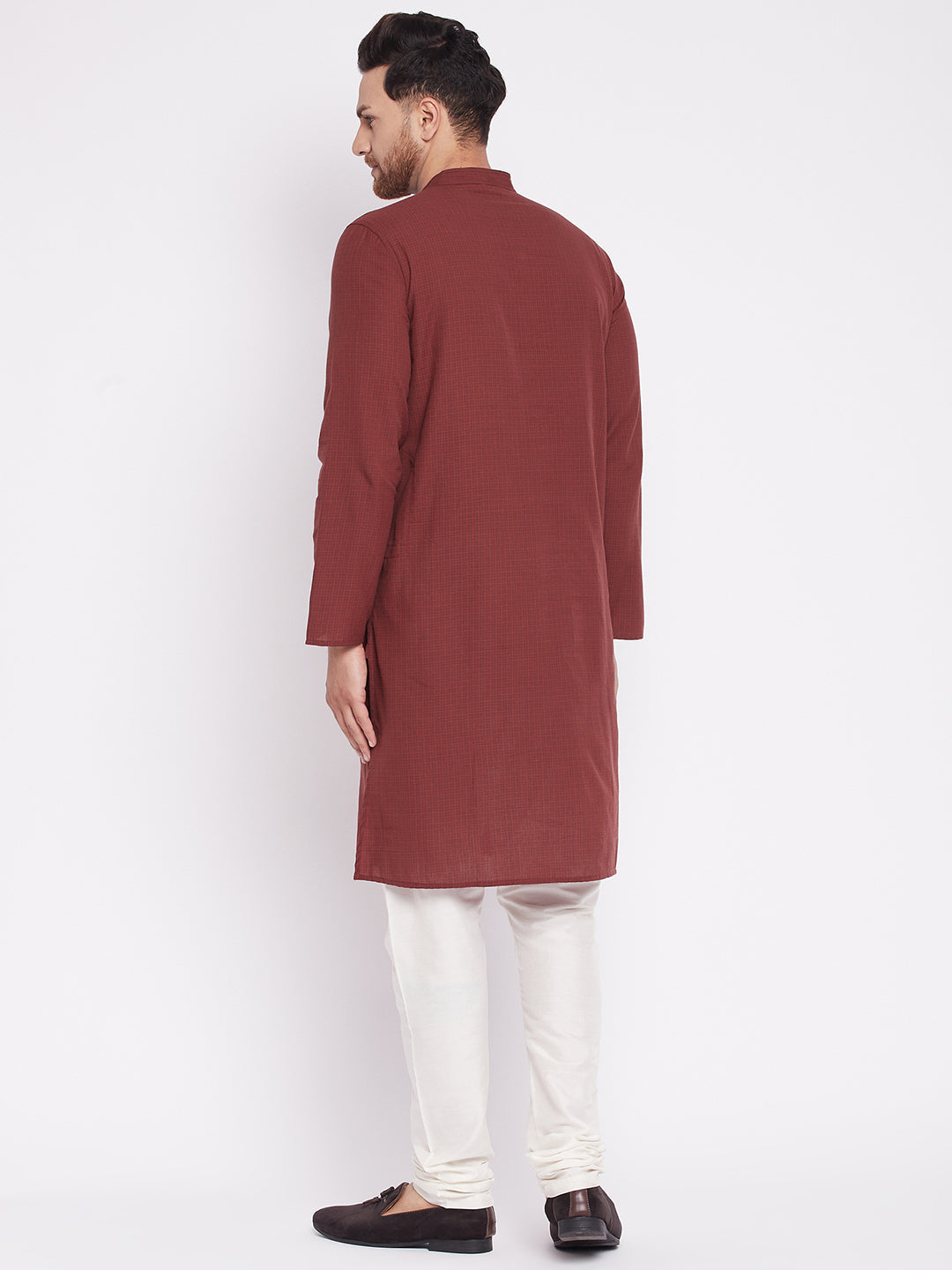Men's Long Kurta with Band Colla